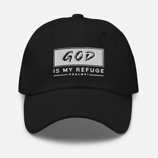 God is my Refuge Dad hat
